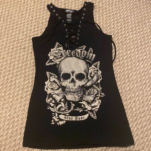Rhinestone Skull Tank